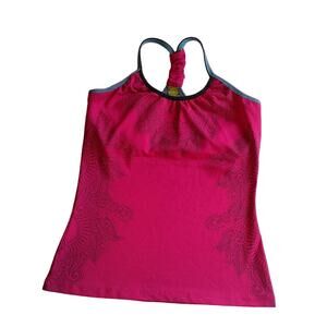 KIWI KATE, SIZE S, FUSHIA YOG TOP. GREY TRIM, UNIQUE DESIGN